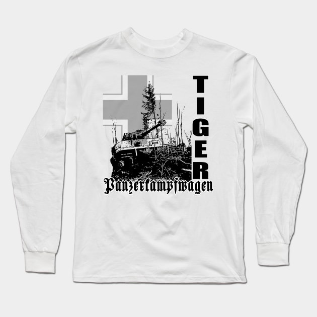 tiger tank Panzerkampfwagen Long Sleeve T-Shirt by hottehue